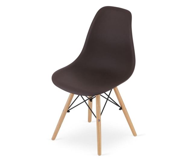 Scaun stil scandinav, Mercaton, Osaka, PP, lemn, cafeniu, 46x54x81 cm