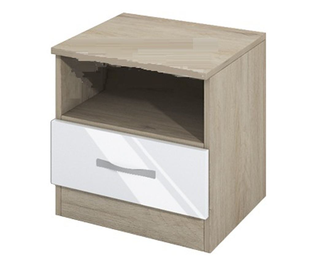 Noptieră Mod 3007, Sonoma arven cu luciu alb, 400/355/410 - Vivre