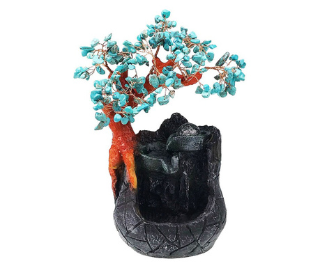 Fantana arteziana, Copac Feng-Shui cu pietre aventurin, 28 cm, 1245H