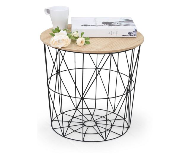 Masa auxiliara Mobilier Bogdan model Mariffa BM, culoare: natural/negru