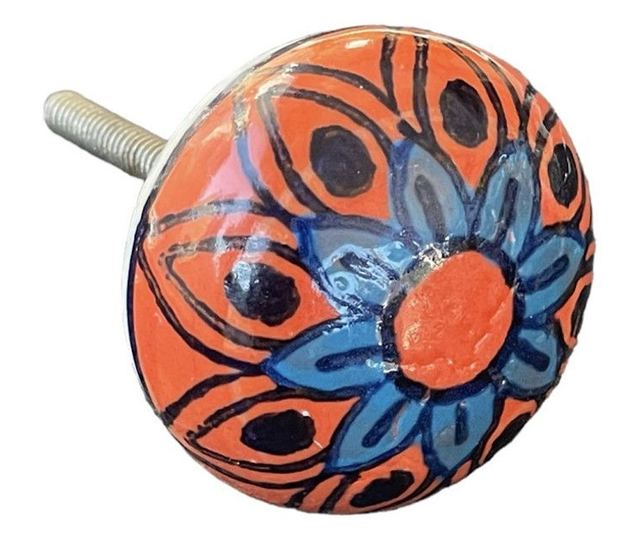 Kézzel festett vintage stílusú porcelán bútorgomb