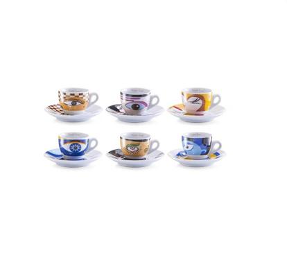Set servire espresso 12 piese Zeller-Bright Eyes, portelan, multicolor