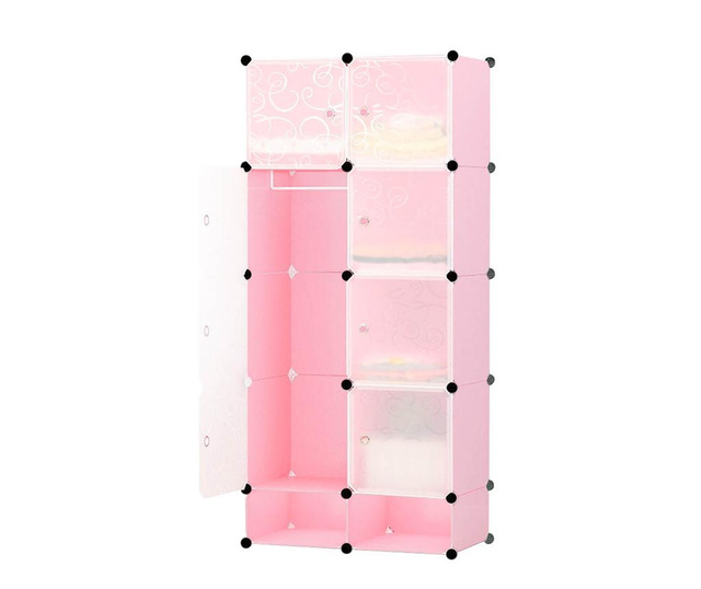 Műanyag elemes szekrény, rózsaszín