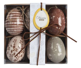 Set 6 oua decorative, mix color, 5x7.5 cm