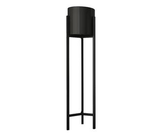 Ghiveci metalic decorativ, pentru podea, negru mat, Black M, 26x26x120cm