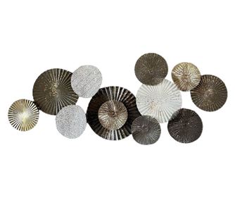 Decoratiune de perete, metalica, Brown, 148x62cm, model geometric