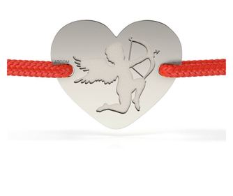 Bratara din aur alb cu snur rosu model The arrow of Cupid