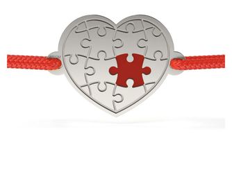 Bratara din argint cu snur model Puzzle frame