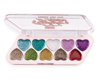 Paleta za ličenje oči, Ushas, bleščice, 10 barv, 02, 7,1 g