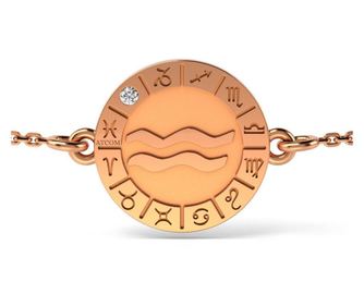 Bratara cu lantisor din aur roz model Aquarius