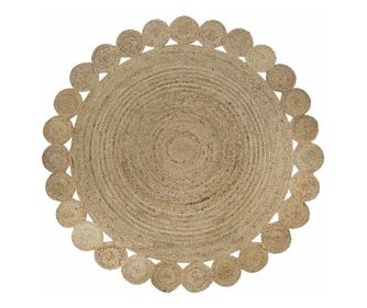 Covor DKD Home Decor 200 x 200 x 1 cm Poliester maro natural Iută