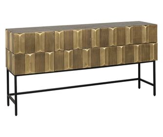 Jaxx tálalószekrény 2 ajtóval és 2 fiókkal, Richmond Interiors, fekete, arany