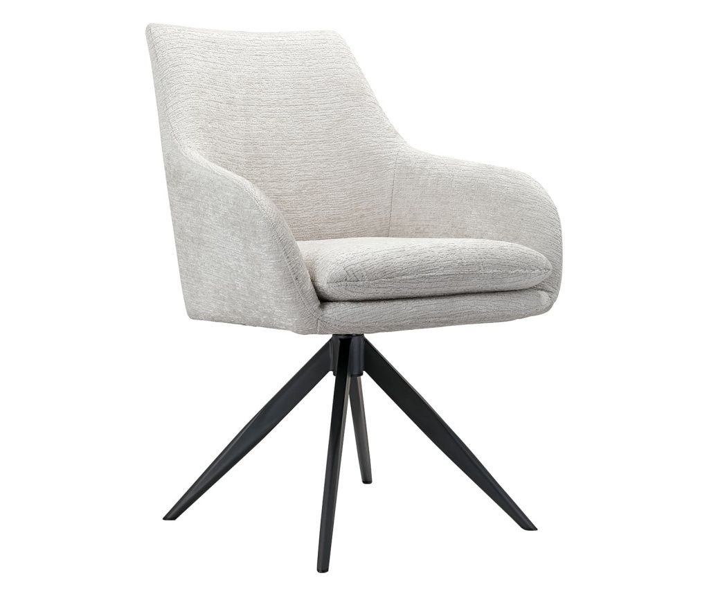 Lisonne Cream Fusion Swivel Chair, Richmond Interiors, Λευκό, Μαύρο, Κρεμ, Μαύρα Πόδια