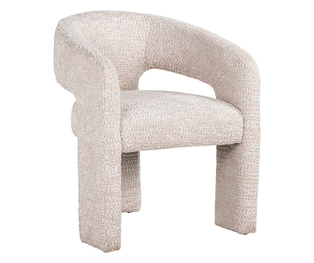 Belle Lovely Cream Armchair (Огнеустойчив), Richmond Interiors, Бял, Крем, Пяна, 100% Полиестер, Шперплат, Бор