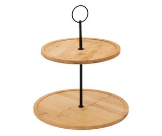 Tbb emeletes Arto llvny, bambusz, 2 szint, 25 x 25 cm