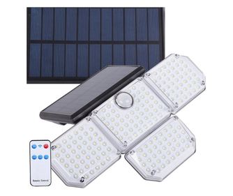Lampă Solară cu Senzor de Mișcare și Crepuscul 181 LED + Telecomandă - Iluminat Stradal și de Grădină, Rezistent la Intemperii,