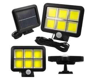 Proiector LED Solar Exterior cu Senzor de Mișcare și Crepuscular, 4W, 250lm, IP54, Panou Solar Reglabil, Iluminare Eficientă și