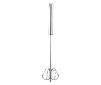 Tel practic semi automat Pufo din otel inoxidabil, tip mixer cu actionare manuala, pentru spumare si amestecare, 31 cm