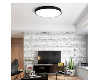 Plafoniera LED RFAN, Rotunda, Mat, 30W, Lumina Rece, 6500K, Negru