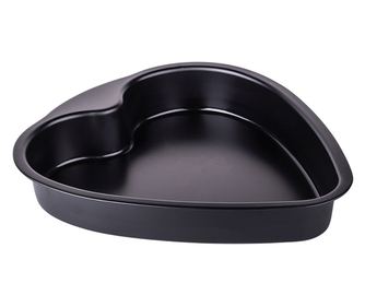 Fém tálca Pufo Heart sütemények sütéséhez szív alakú, rozsdamentes acél, 27 cm