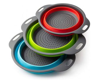 Royalty line RL-20N09A Set de strecurătoare pliabile, 3 buc, Silicon, fără BPA, Multicolor