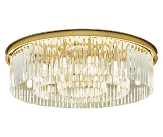 Plafoniera Crisallini M, 8xE14, baza aluminiu, sticle cristal, diametru 55cm