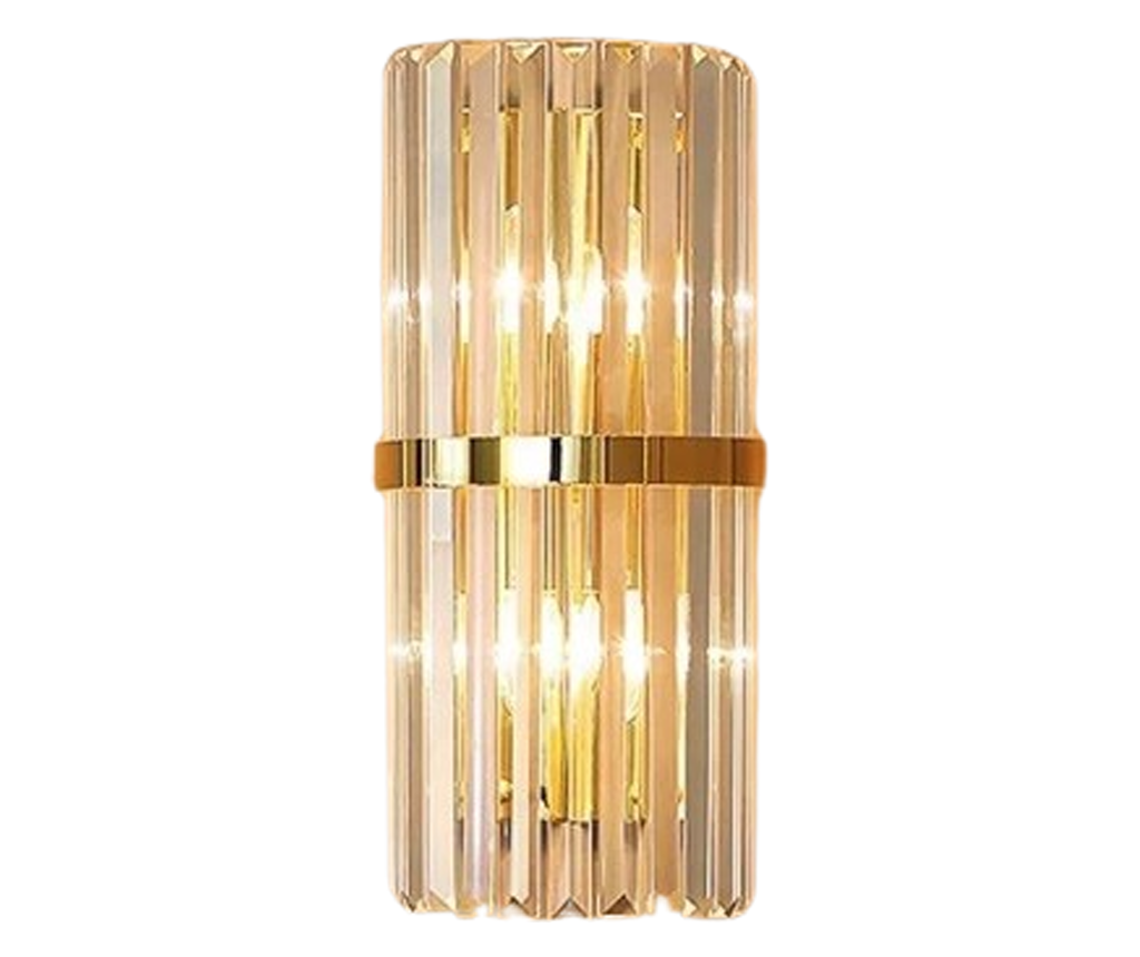 Aplica Crystal, 2xE14, corp aluminiu, decoruri cristal, 50x20x9cm