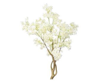 Copac decorativ cu flori artificiale, fara ghiveci, Naimeed D5617, 120x85 cm, Alb
