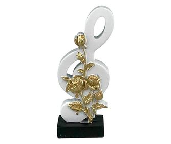 Statueta decorativa, Cheia sol cu trandafiri, Alb, 18 cm, 1713H