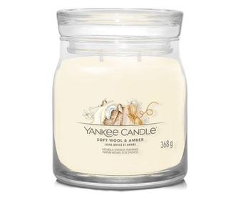 Свещ Yankee Candle Soft Wool & Amber, Среден Буркан