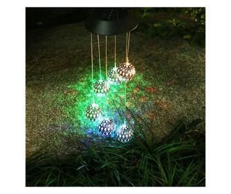 Lampa solară eMazing pentru grădină, design clopoțel de vânt, iluminare albă caldă