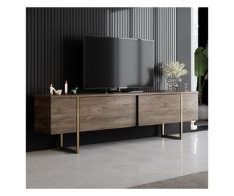 Komoda za TV, Luxe - Walnut, Gold