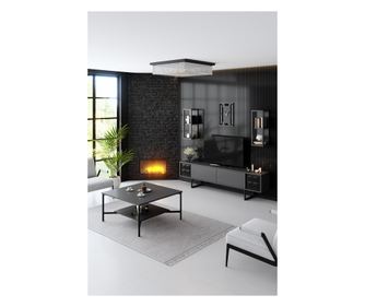 Set namještaja za dnevnu sobu, Black Line Set - Anthracite, Black