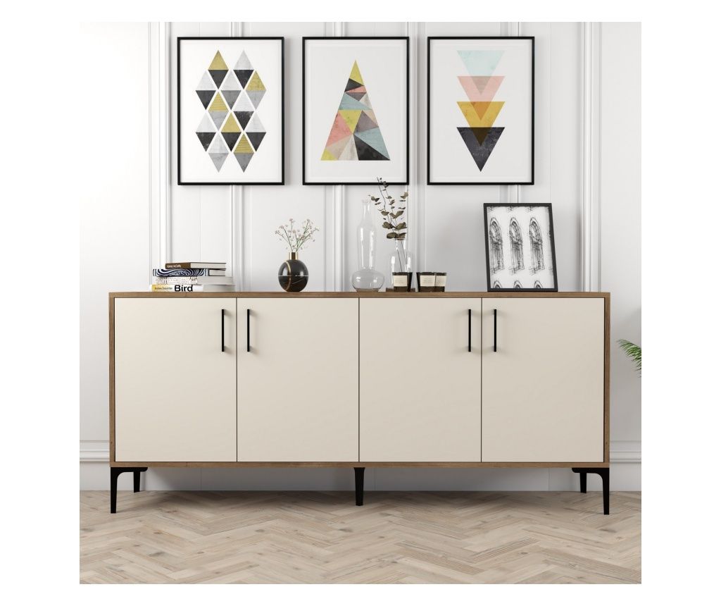 Komoda, Kiev - Walnut, Cream 