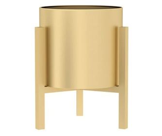Ghiveci metalic decorativ, pentru podea sau masa, auriu, Gold XS, 19x19x24cm