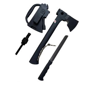 Taktička lovačka sjekira sa sjekirom, nožem i zviždaljkom, IdeallStore®, 35,5 cm, korice uključene