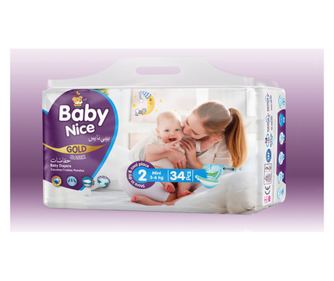 Scutece bebelusi BABY NICE 2 Mini (3 - 6 kg) 34 buc