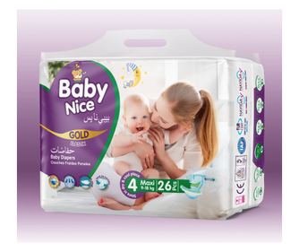 Scutece bebelusi BABY NICE 4 Maxi (7 - 18 kg) 26 buc.