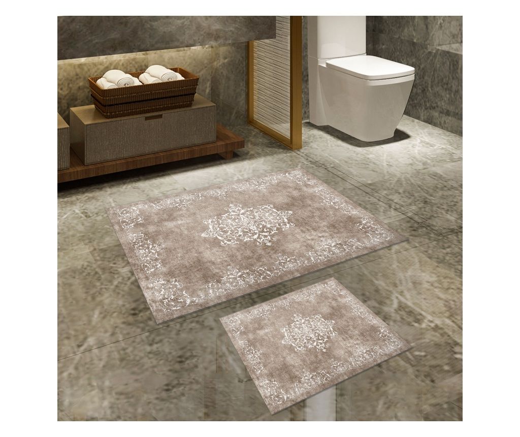 Χαλιά μπάνιου σετ (2 τεμάχια), 510616 - Μπεζ