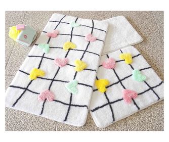 Set de covoare de baie (3 bucăți), Kalbim - Multicolor