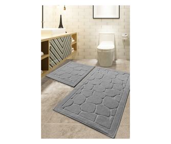Kupaonski tepisi u setu (2 komada), Parma - Grey