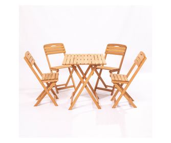 Set de mese și scaune de grădină (5 bucăți), culoare maro, MY004