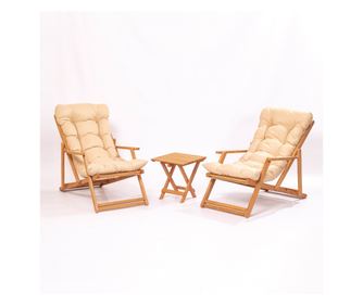 Set de mese și scaune de grădină (3 piese), culoare crem maro, MY007