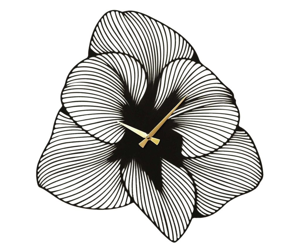 Ceas decorativ de perete din metal, Azalea Metal Wall Clock - APS039 70 - Negru