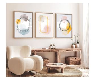 Okrasna uokvirjena MDF slika (3 kosi) Huhu125 - 20 x 30