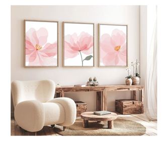 Декоративна картина в рамка от MDF (3 части), Huhu192 - 30 x 40