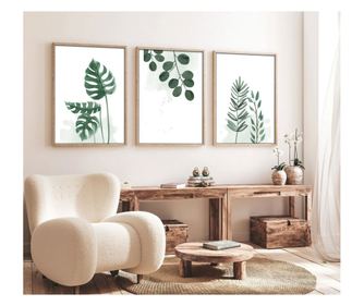 Okrasna uokvirjena MDF slika (3 kosi) Huhu193 - 20 x 30