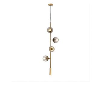 Suspensie Gold Bubble, 4xE27, corp metal, decoruri sticla, auriu, 40x40x120cm
