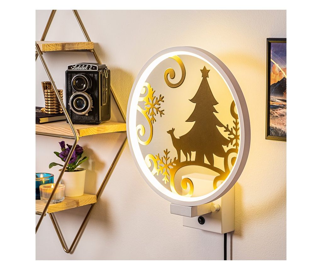 Fali lámpa, fehér Arany