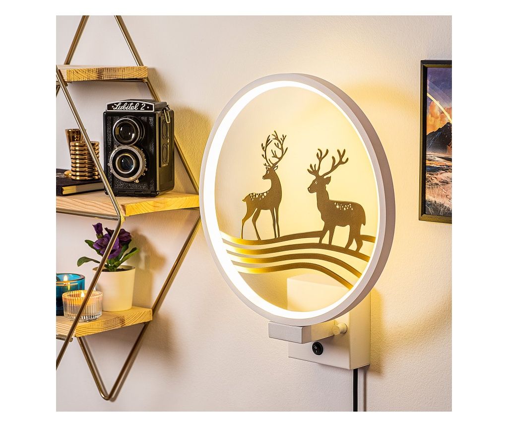 Fali lámpa, fehér arany